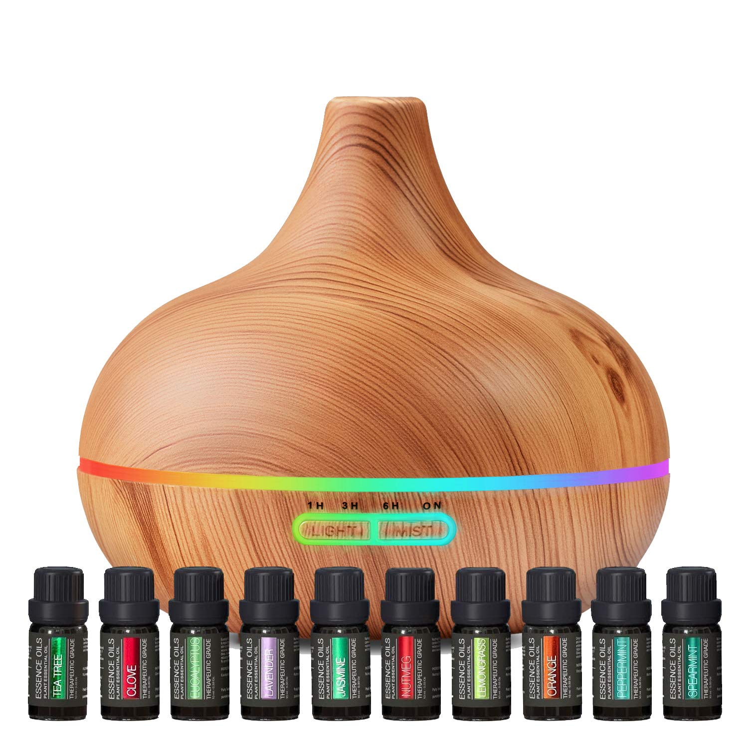 Ultimate Aromatherapy Diffuser & Essential Oil Set – Ultrasonic, 10 Oils, 4 Timer & 7 Ambient Lights, Lavender