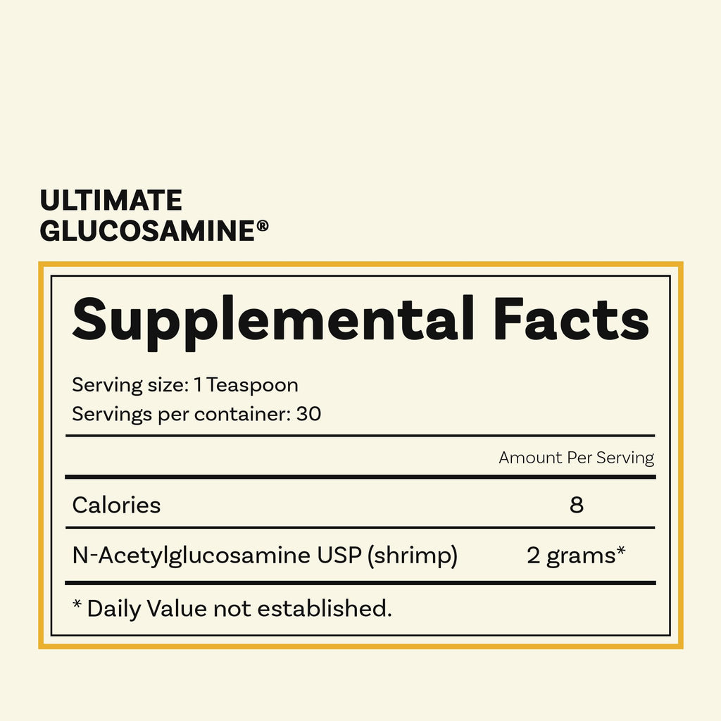 Ultimate Glucosamine Wellesley Therapeutics Inc, Mobility & Comfort, Long Term Joint Maintenance, Non-GMO, Gluten-Free, Dairy-Free, 60g, 30 Servings