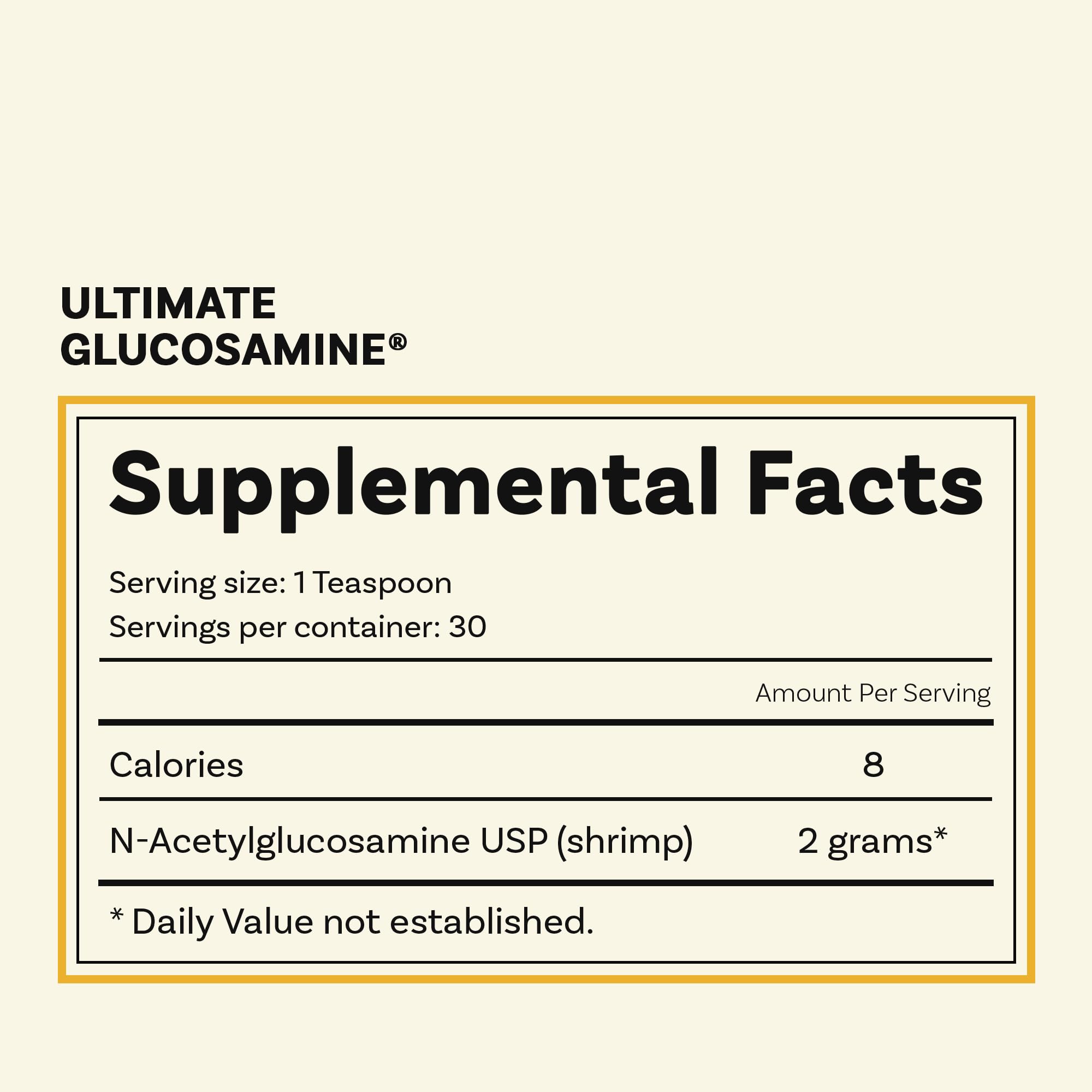 Ultimate Glucosamine Wellesley Therapeutics Inc, Mobility & Comfort, Long Term Joint Maintenance, Non-GMO, Gluten-Free, Dairy-Free, 60g, 30 Servings