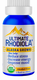 Ultimate Rhodiola® Alaska Grown, Alcohol Free, Certified Organic Rhodiola rosea Tincture, CO2 extracted, Reduce Stress, Improve Energy and Mood, Adaptogen, Nootropic, 3rd Party Tested