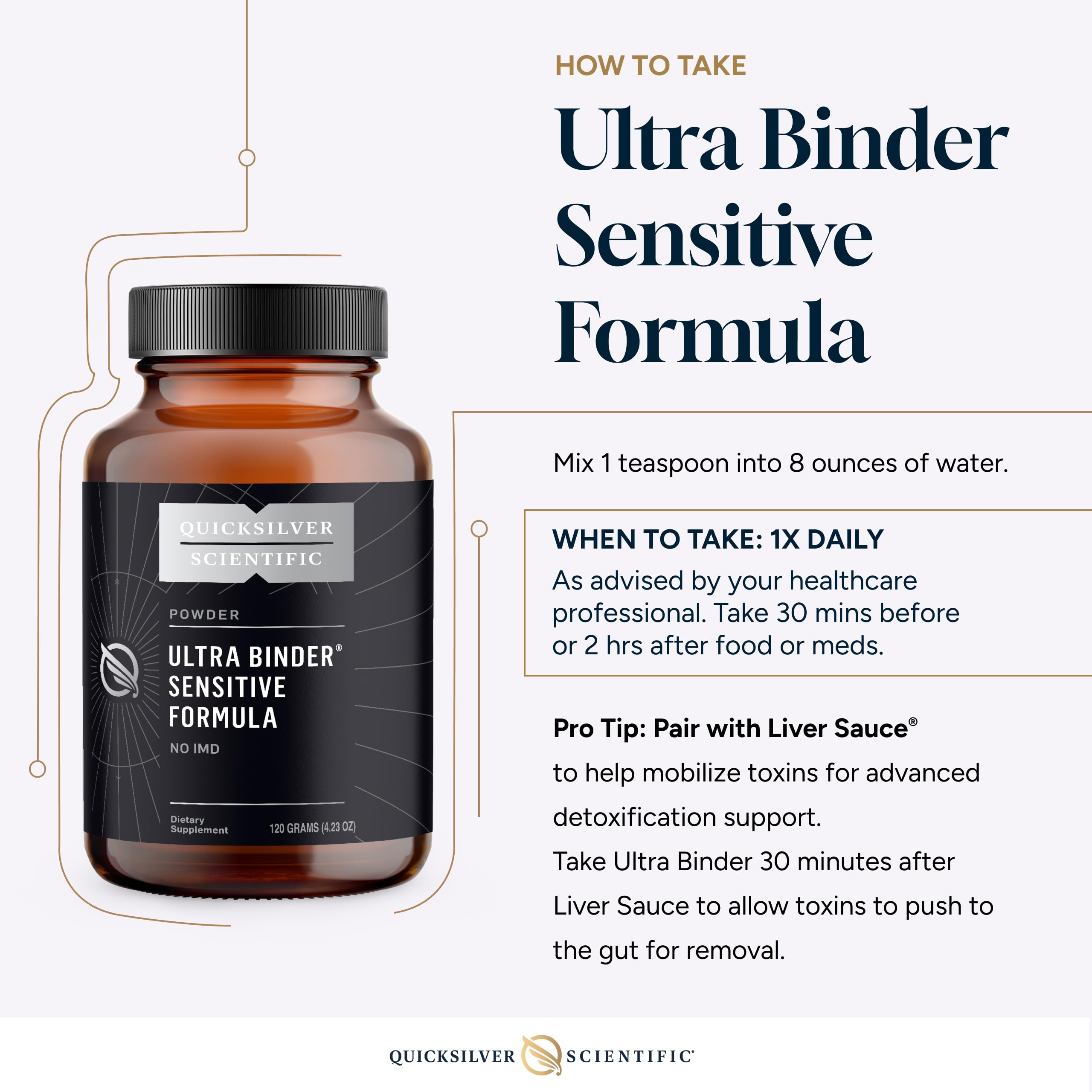 Quicksilver Scientific Ultra Binder Sensitive Formula – Gut Health Support (120g)