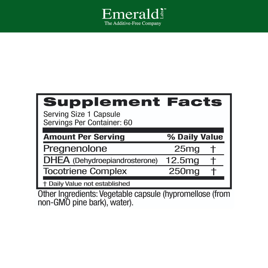 Ultra Botanicals Emerald Labs DHEA 25mg – Adrenal Support, Gluten-Free, 60 Veg Capsules