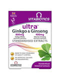 Ultra Ginkgo and Ginseng Tablets - Pack of 60 | Brain & Energy Support