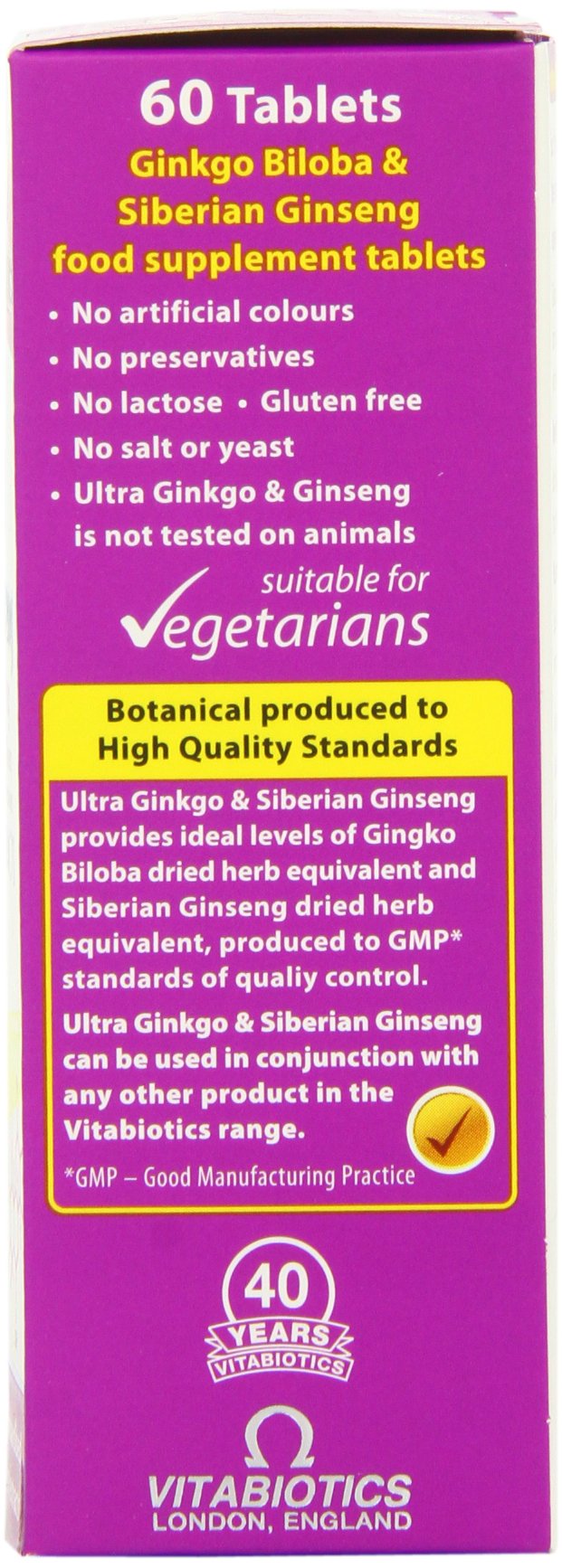 Ultra Ginkgo and Ginseng Tablets - Pack of 60 | Brain & Energy Support