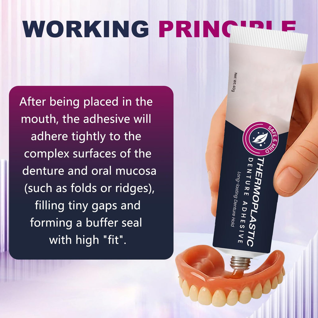 2PCS Thermoplastic Denture Adhesive – Ultra Max Hold, Long-Lasting Comfort