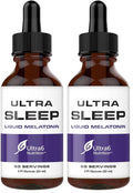 Ultra6 Nutrition Melatonin Drops with Valerian Root – Liquid Sleep Aid for Adults (Pack of 2)