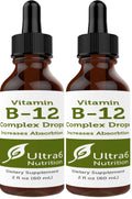 Ultra6 Nutrition Vitamin B12 Sublingual Drops – Methylcobalamin, Energy Support, 90-Day Pack (Pack of 2)