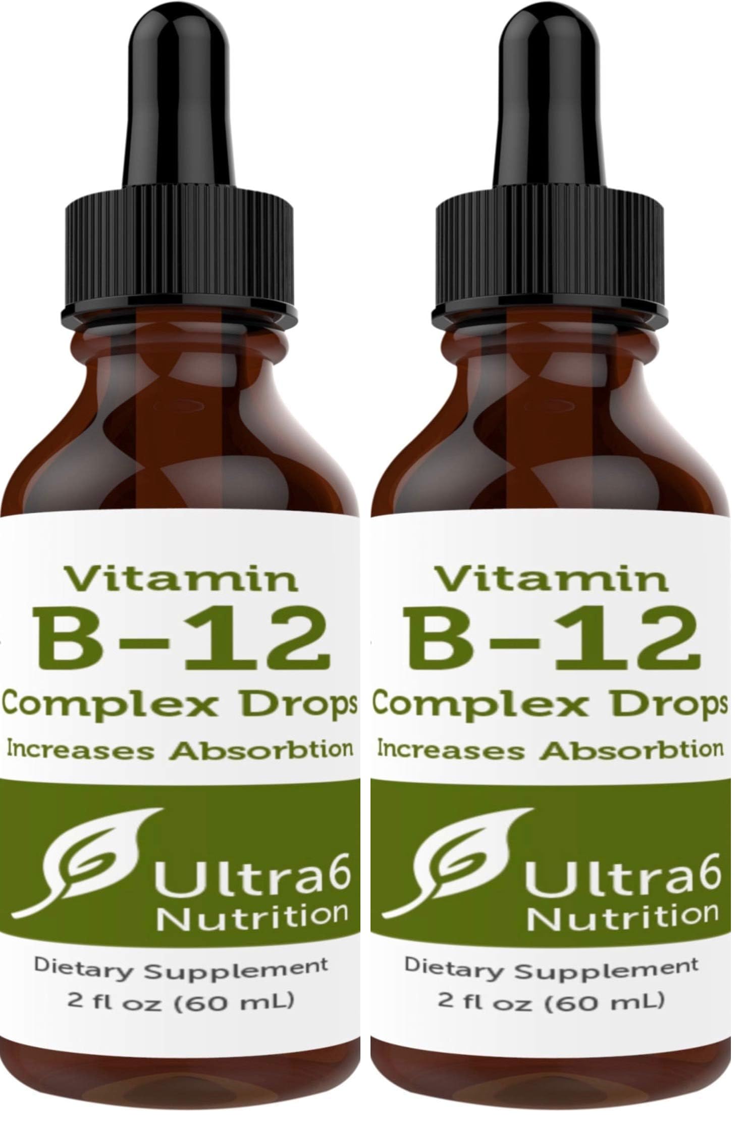 Ultra6 Nutrition Vitamin B12 Sublingual Drops – Methylcobalamin, Energy Support, 90-Day Pack (Pack of 2)