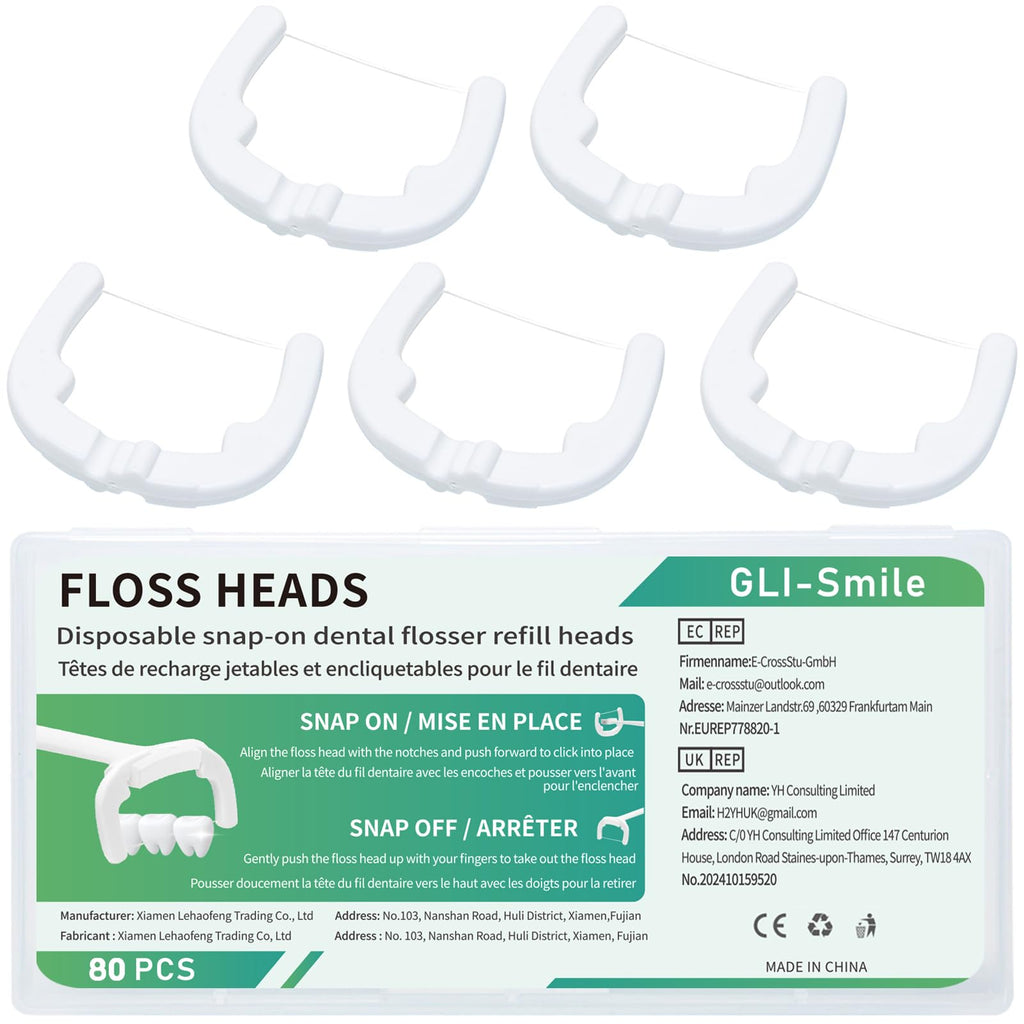 Ultraclean Access Flosser Refill Heads – 80 Count, PFAS Free, Listerine Compatible