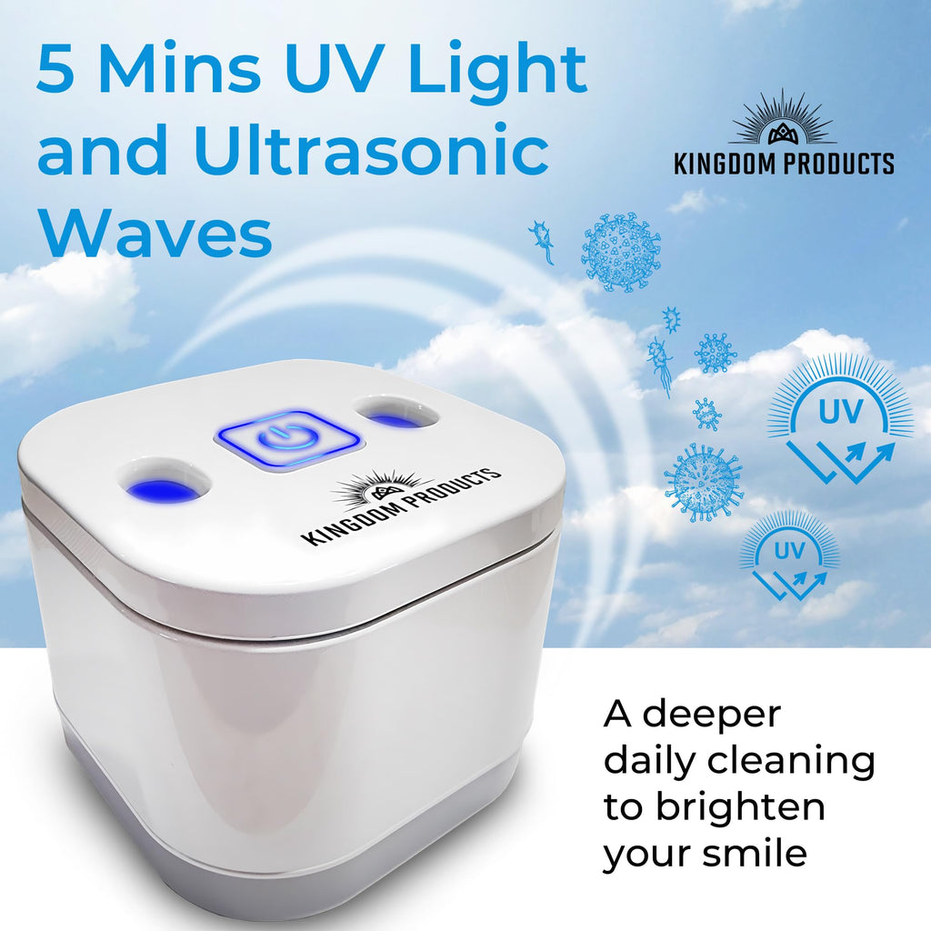 Innovative Ultrasonic Retainer Cleaner with 200ML Pod - 45kHz Dental Cleaner for Dentures, Night Guards & More