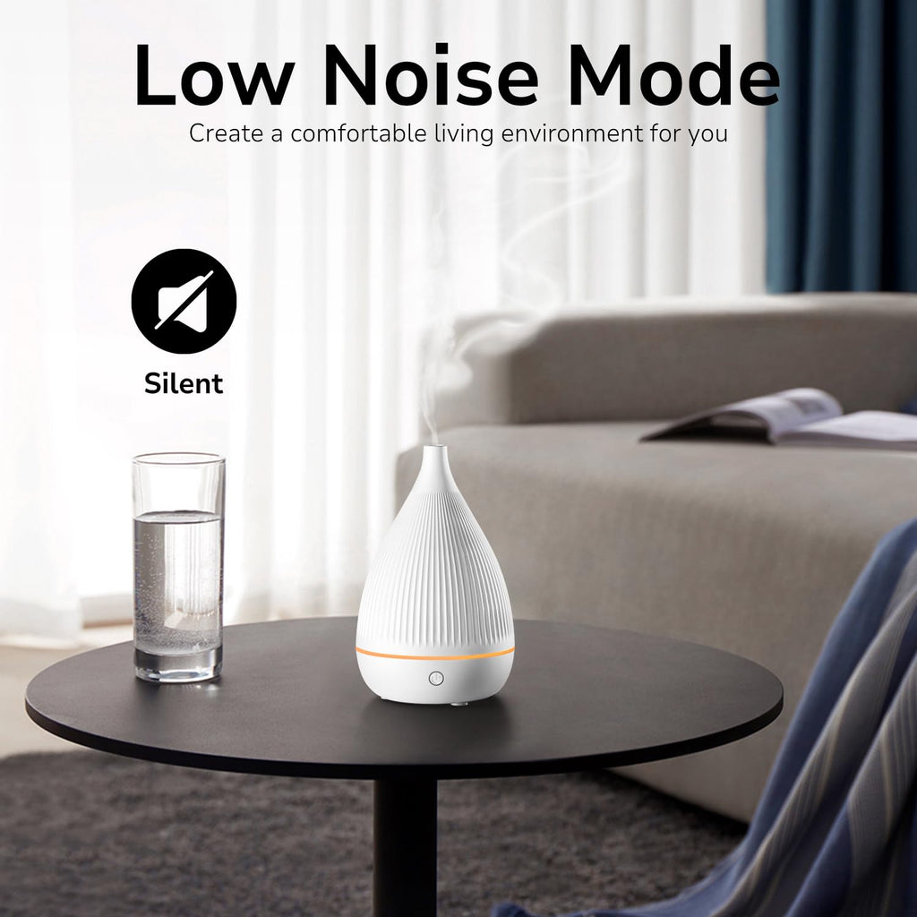 Ultrasonic Essential Oil Diffuser with Auto Shut-Off, Color-Changing Night Light – BPA-Free Portable Humidifier (White)