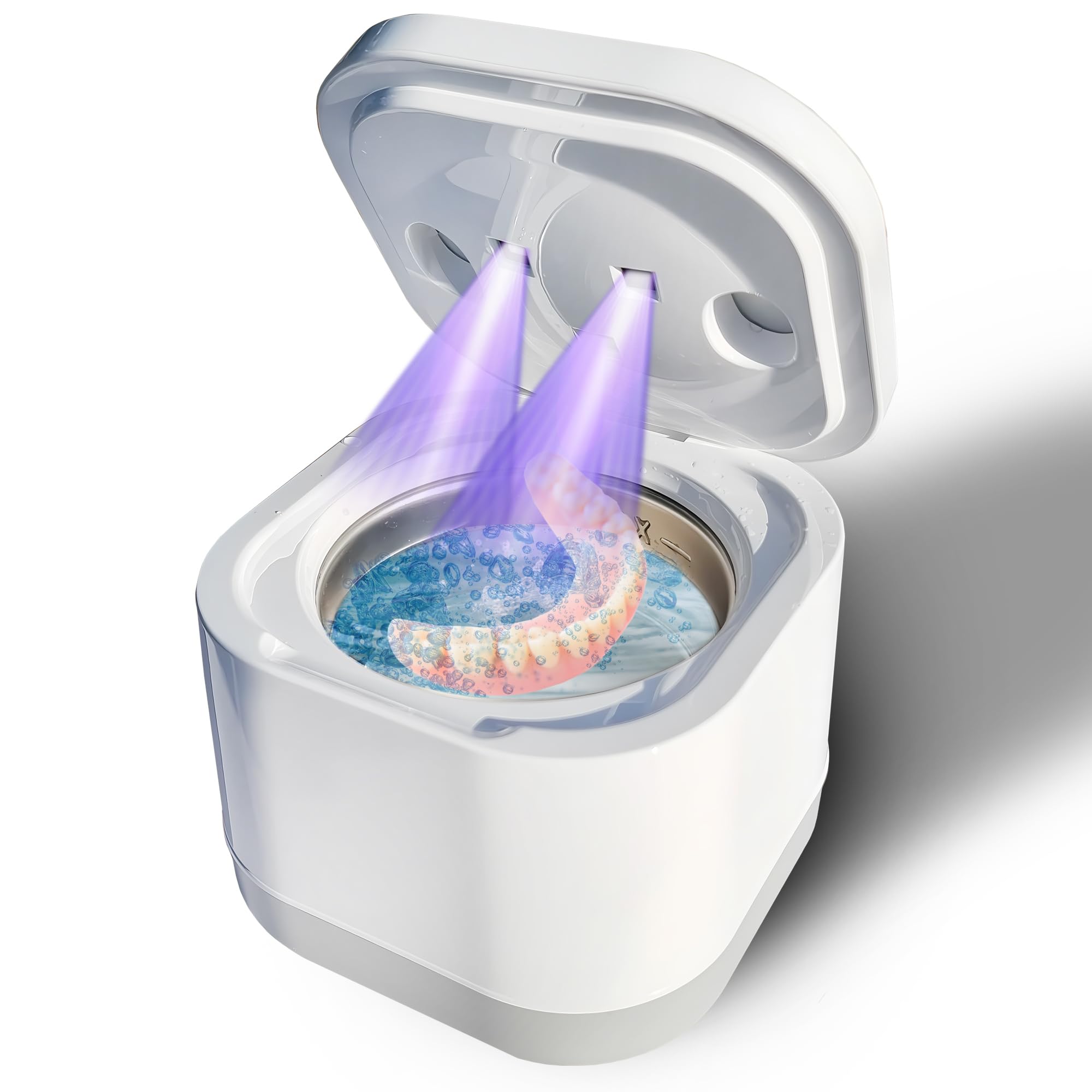 Innovative Ultrasonic Retainer Cleaner with 200ML Pod - 45kHz Dental Cleaner for Dentures, Night Guards & More