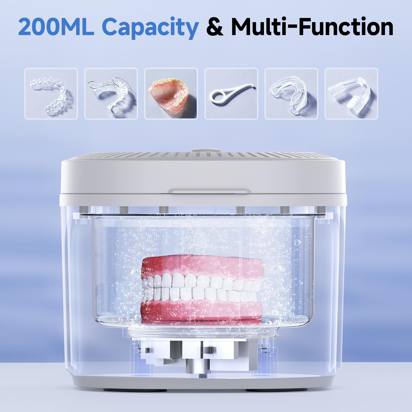 Ultrasonic Retainer Cleaner Machine – 45kHz Cleaning for Dentures & Aligners