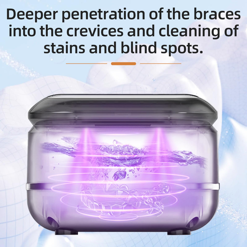 Ultrasonic Retainer Cleaner Machine for Dental Appliances – 42kHz, 24W, 180ml, Black | YKL