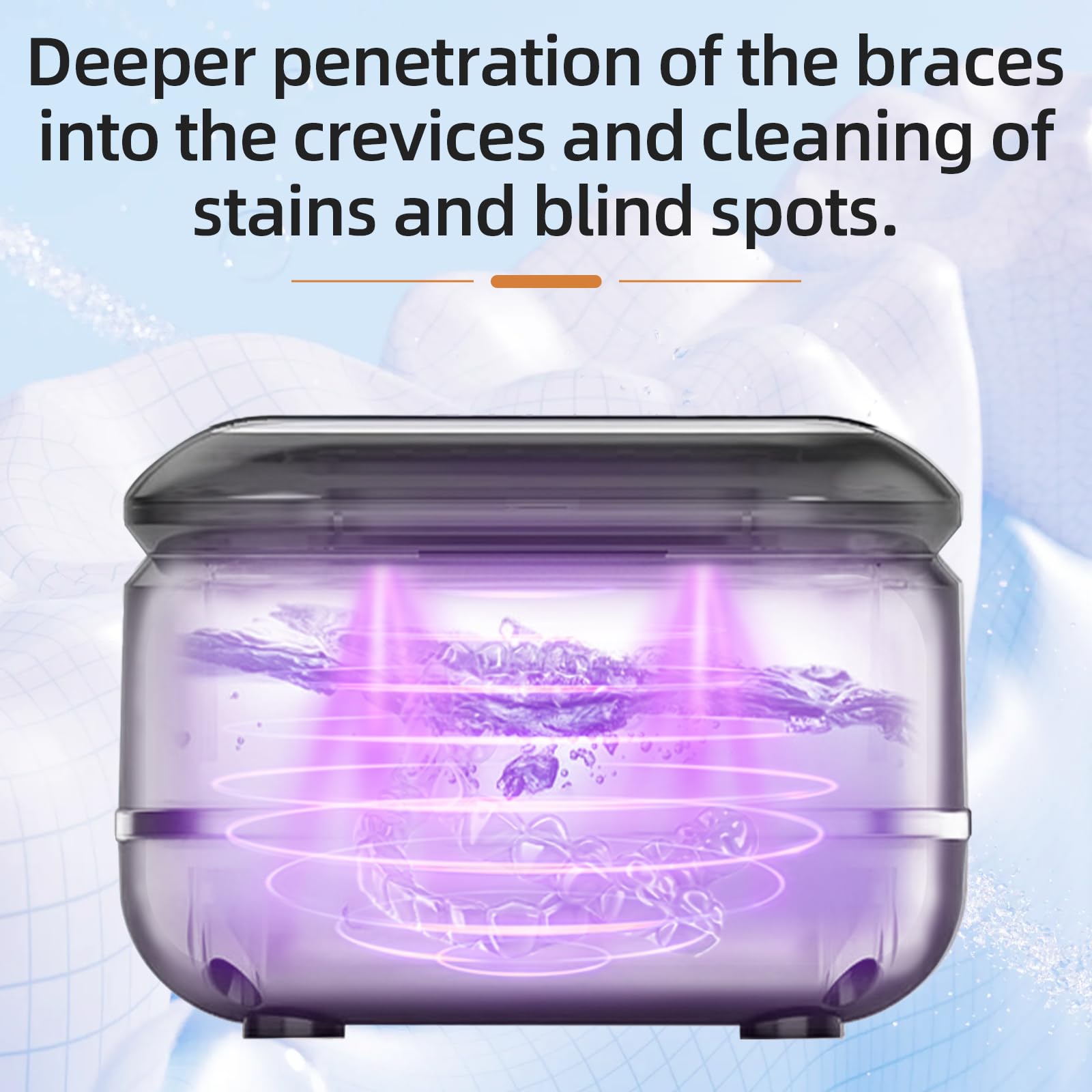 Ultrasonic Retainer Cleaner Machine for Dental Appliances – 42kHz, 24W, 180ml, Black | YKL