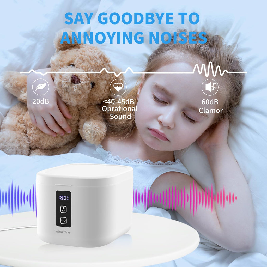 Ultrasonic Retainer Cleaner Machine - 48kHz Cleaning (13oz, White)