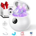 Ultrasonic Retainer Cleaner Machine - 45kHz 360° Deep Cleaning, 200 ml Pod, 3 Modes, White