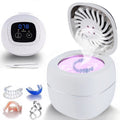 2025 Upgraded Ultrasonic Retainer Cleaner with Dryer Fan – 45kHz UV Cleaning Pod (White) | Dentures, Aligners & Jewelry