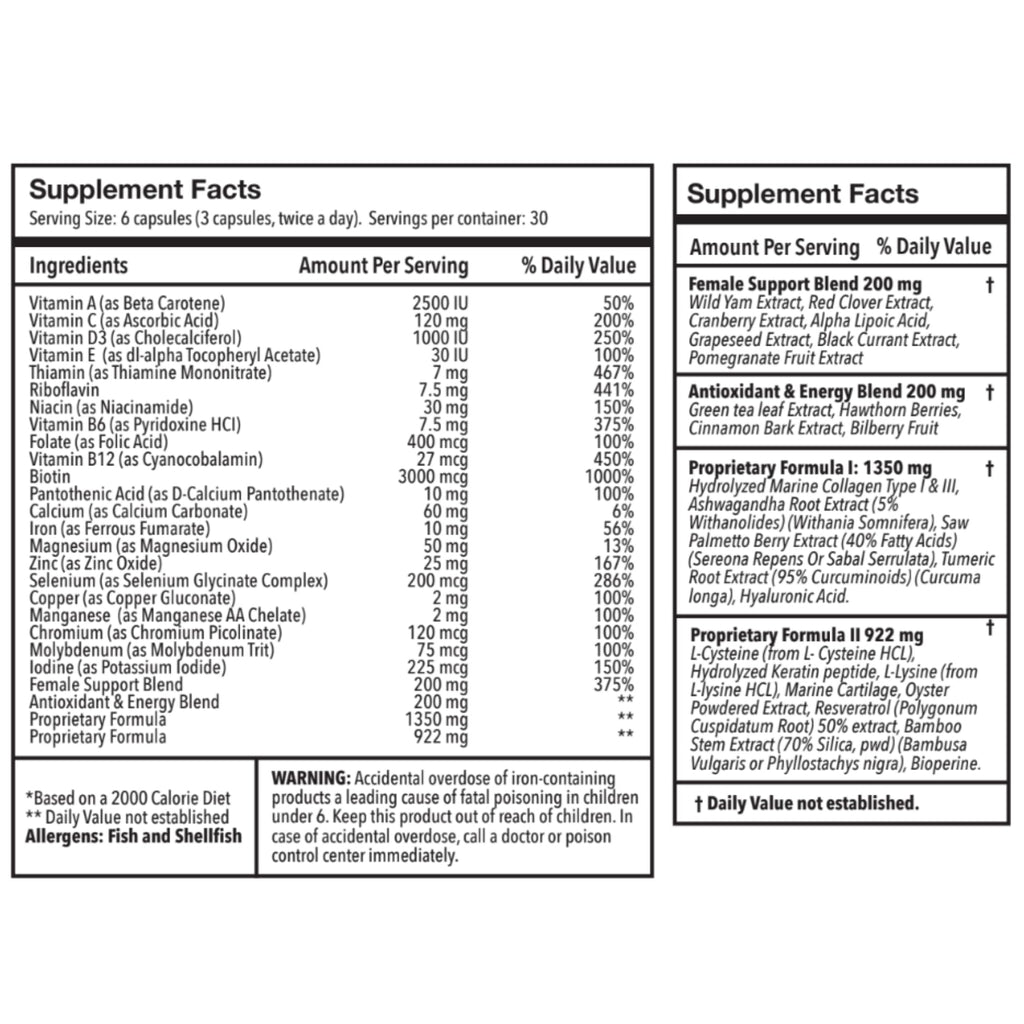 ULULIFE Ultimate Regrow Multivitamin – Hair Growth, Skin & Nails Health | 540 Capsules (90-Day Supply)