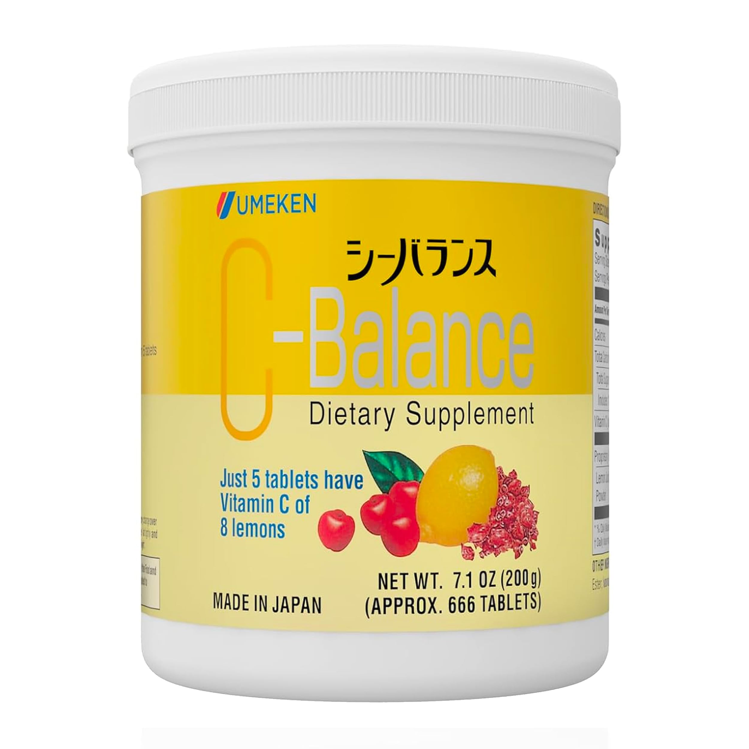 Umeken C-Balance Chewable Vitamin C - High Potency for Adults & Kids, 200g (4.5 Months)
