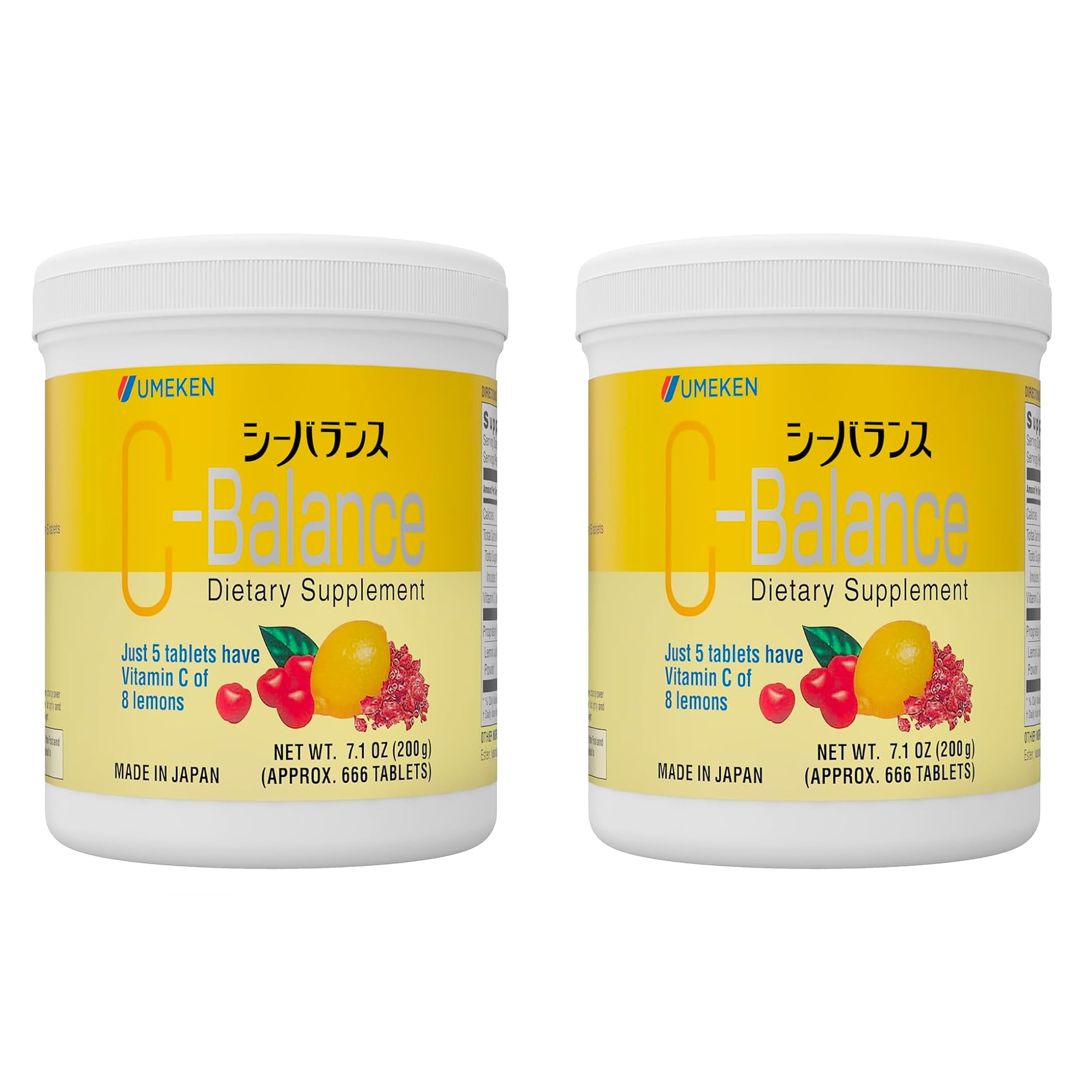 Umeken C-Balance Chewable Vitamin C – High Potency for Adults & Kids | 7.1 oz Pack of 2