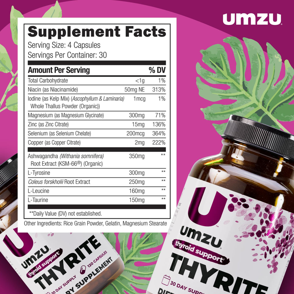 UMZU Thyrite Thyroid Support – Metabolism & Energy (120 Capsules)