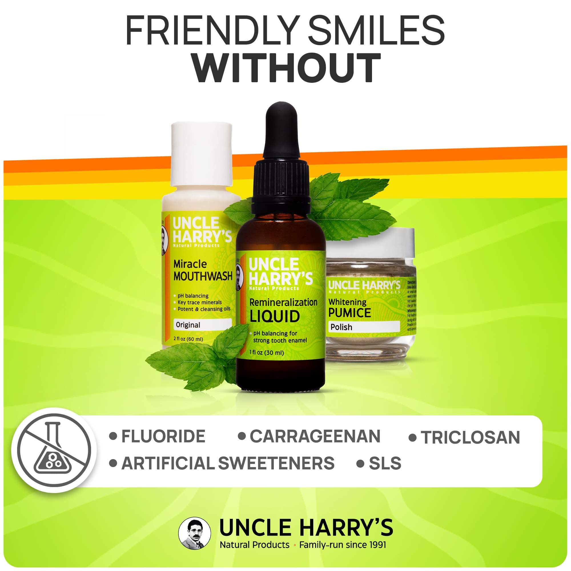 Uncle Harry's Natural Remineralization Kit with Tooth Whitening – 3-Product Set