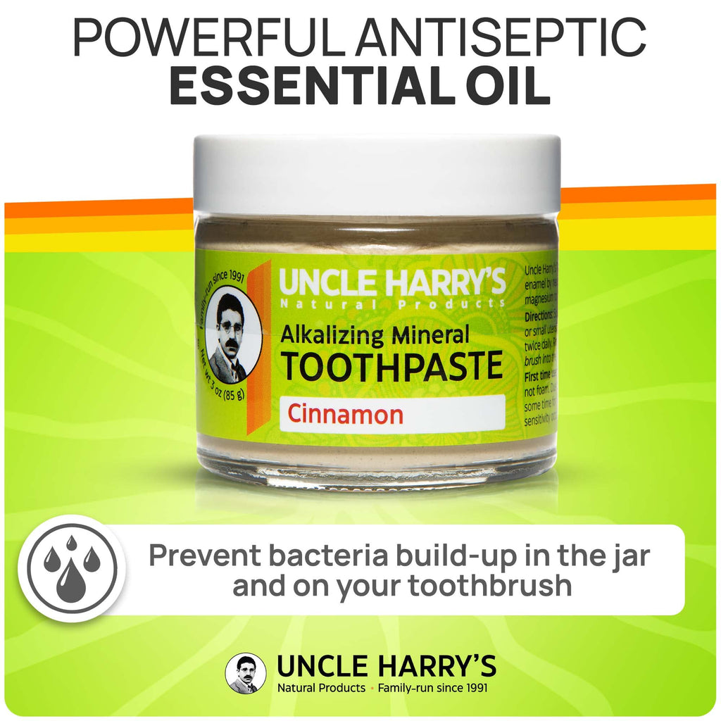 Uncle Harry's Cinnamon Remineralizing Toothpaste – Natural Whitening, Vegan, Fluoride-Free 4 Pack