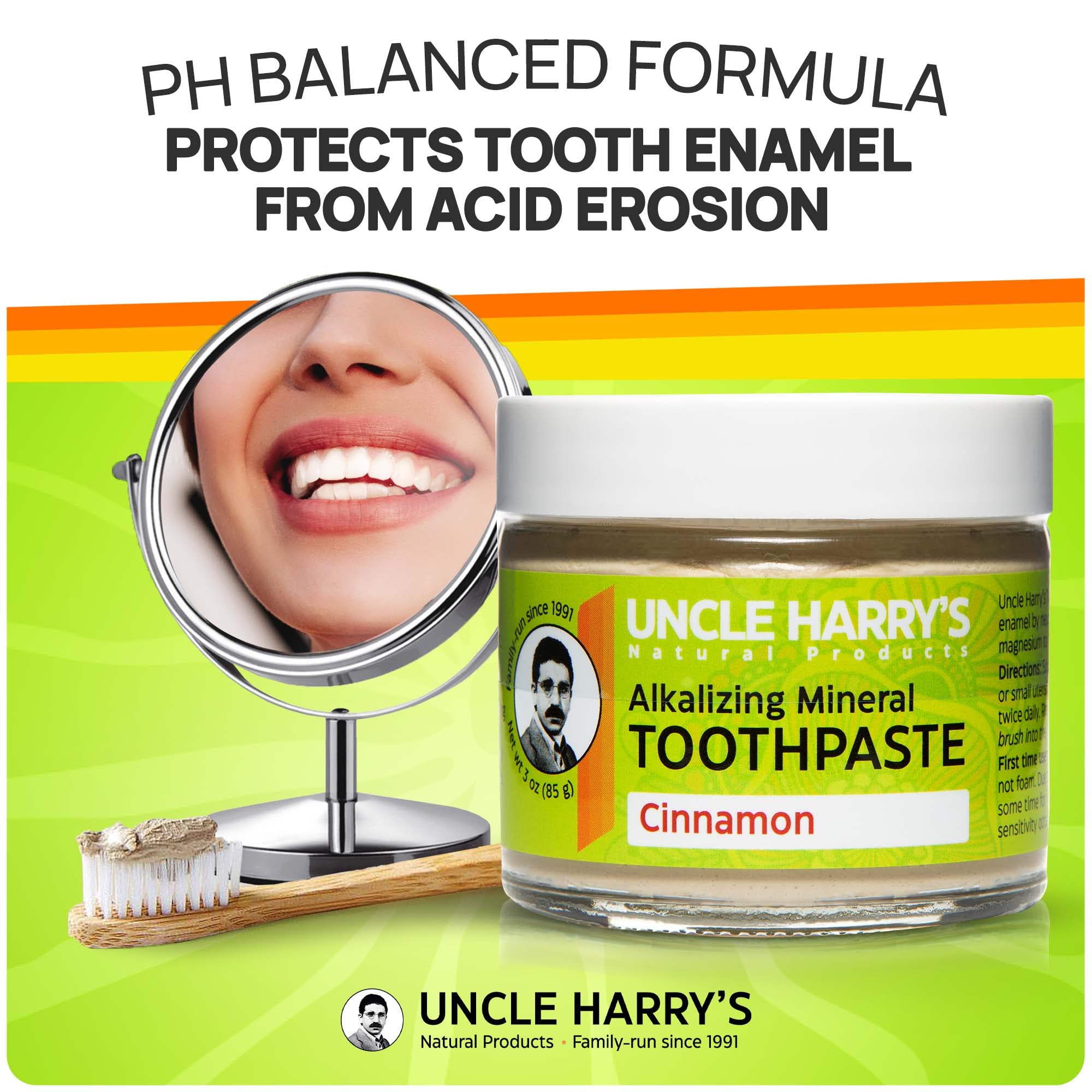 Uncle Harry's Cinnamon Remineralizing Toothpaste – Natural Whitening, Vegan, Fluoride-Free 4 Pack