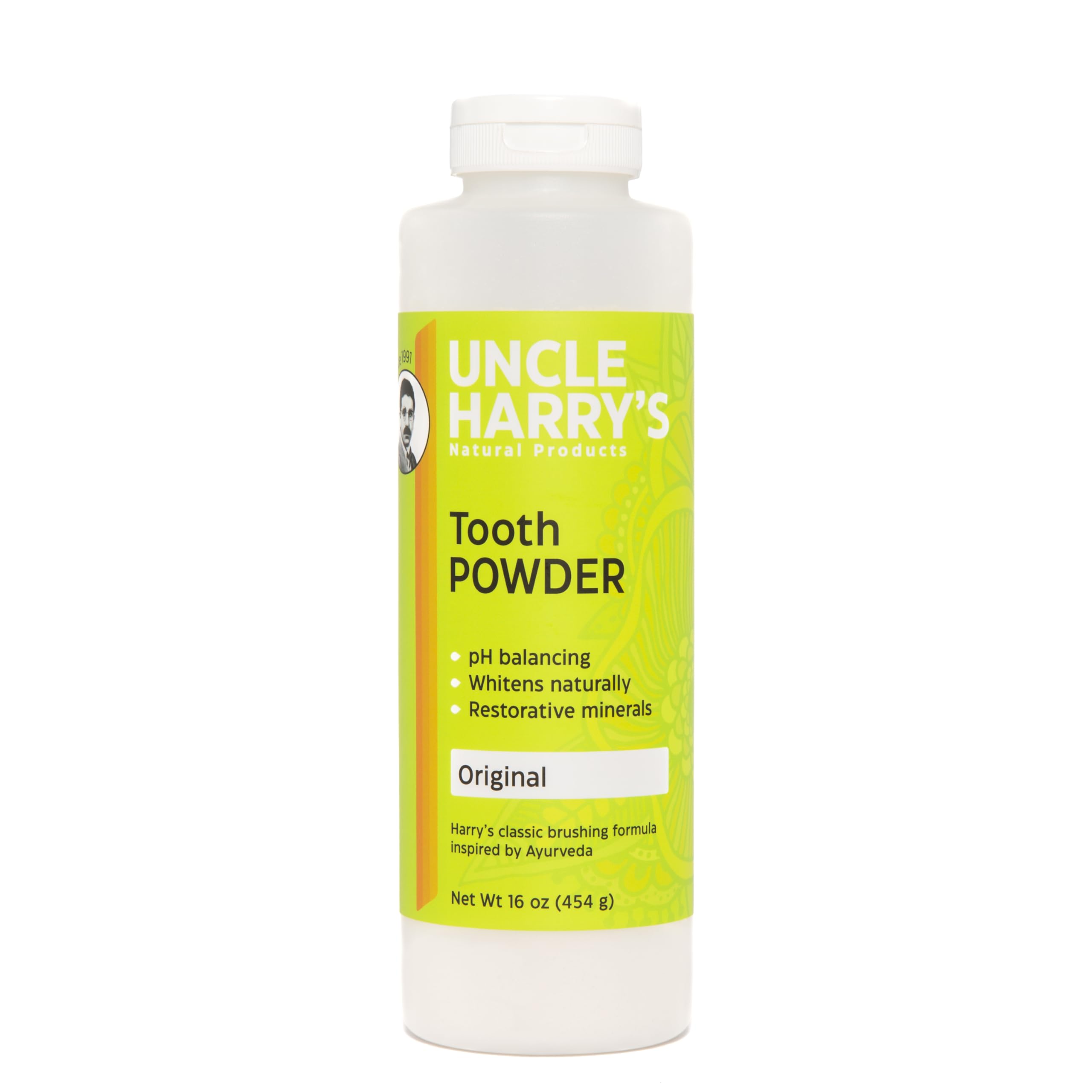 Uncle Harry's All Natural Tooth Powder 16oz – Gentle Whitening & Fresh Breath