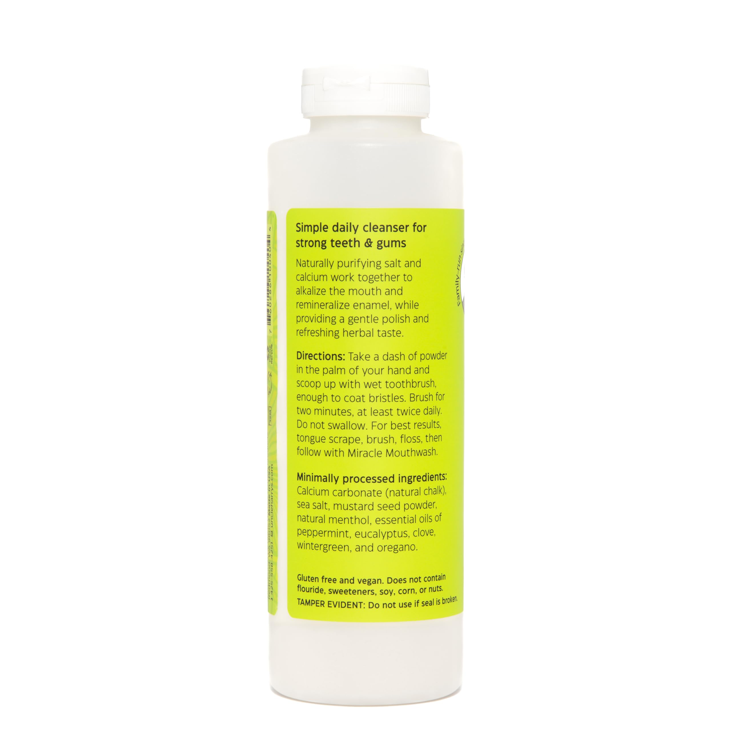 Uncle Harry's All Natural Tooth Powder 16oz – Gentle Whitening & Fresh Breath