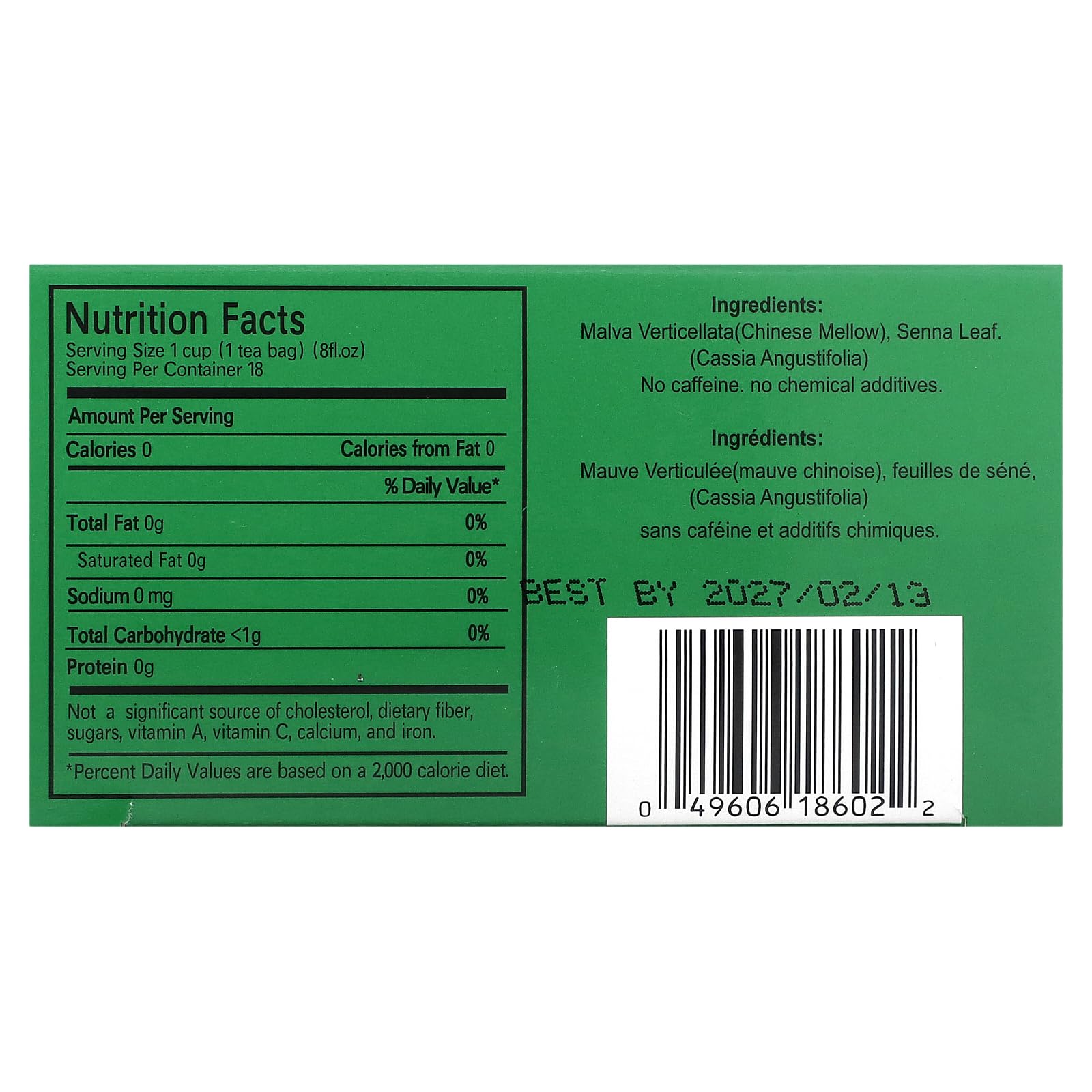 Uncle Lee's Tea Dieters' 100% Natural Herbal Drink - No Caffeine, 18 Tea Bags