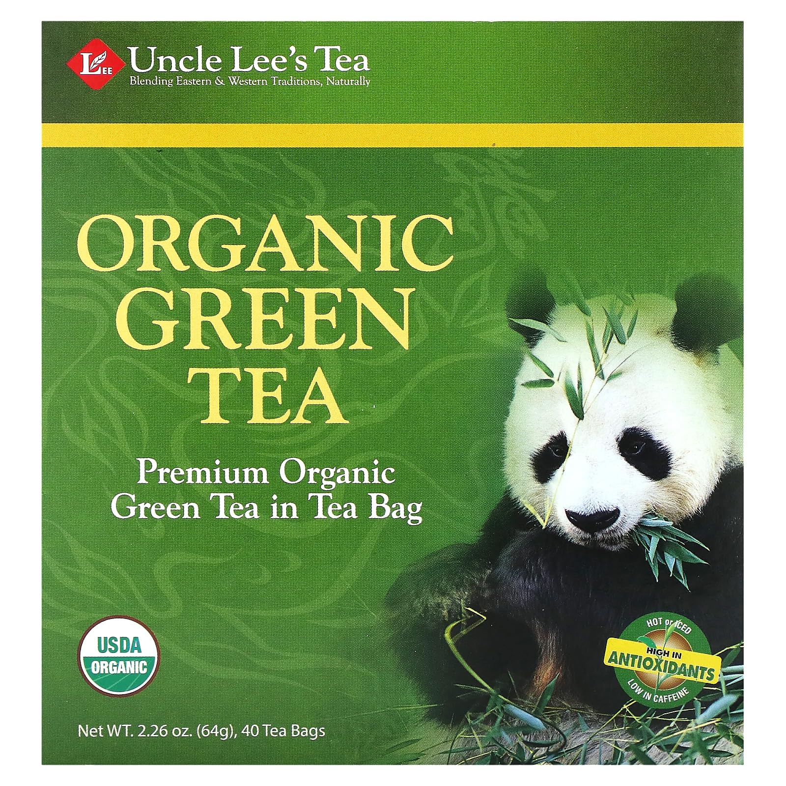 Uncle Lee's Organic Green Tea - 40 Tea Bags (2.26 oz / 64 g)
