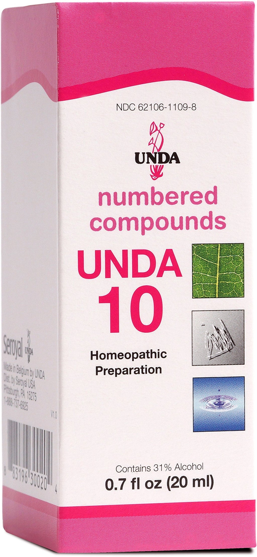 UNDA 10 Numbered Compounds - Homeopathic Preparation 0.7 fl oz
