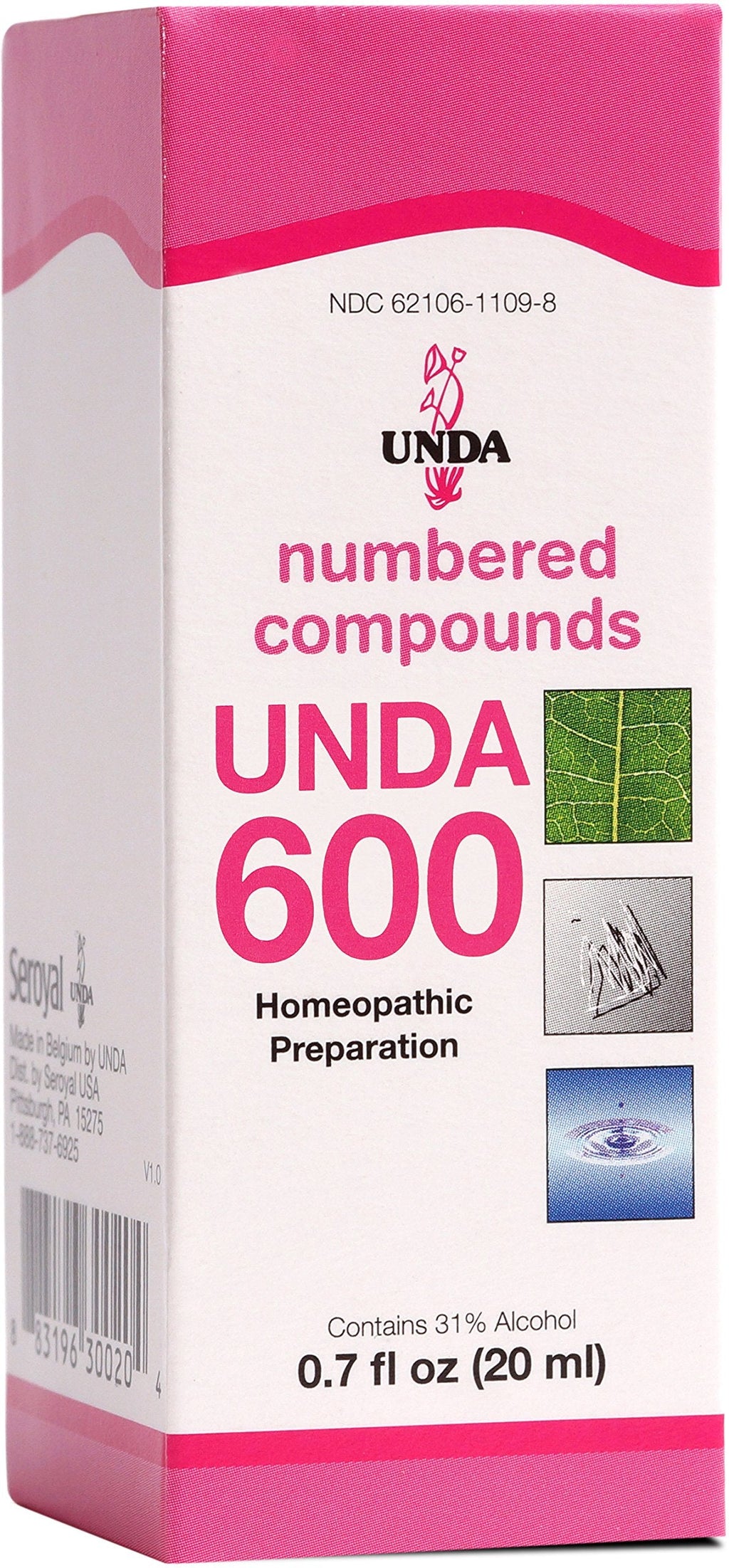 UNDA 600 Numbered Compounds | Homeopathic Preparation | 0.7 fl. oz.