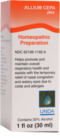 UNDA Allium Cepa Plex | Homeopathic Remedy to Help Temporarily Relieve Symptoms of Cold and Allergies | 1 fl. oz.