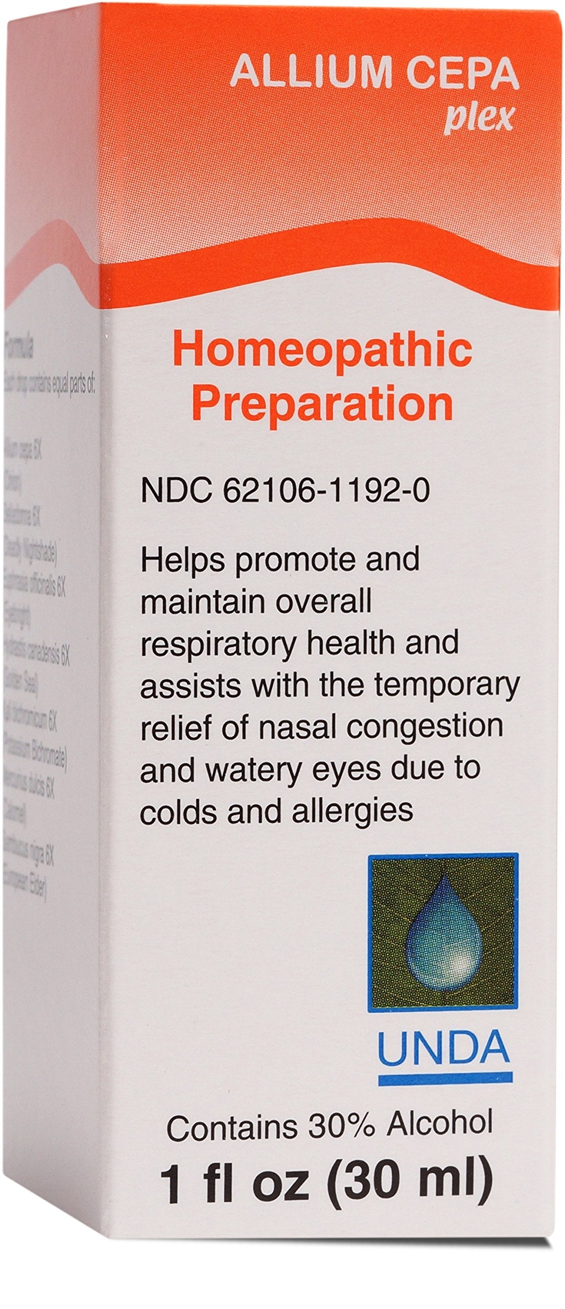 UNDA Allium Cepa Plex | Homeopathic Remedy to Help Temporarily Relieve Symptoms of Cold and Allergies | 1 fl. oz.