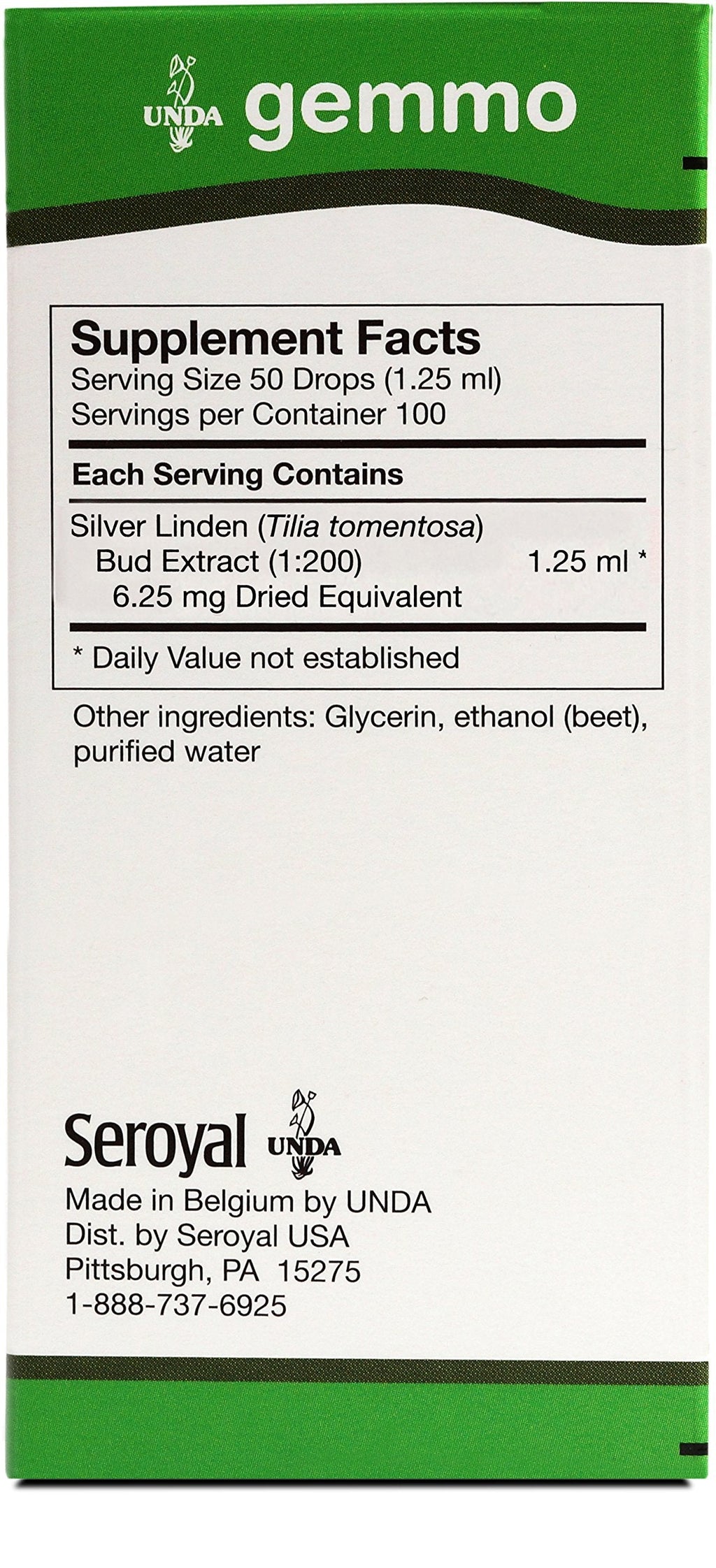 UNDA Gemmo Therapy Tilia Tomentosa | Silver Linden Bud Extract | 4.2 fl. oz.