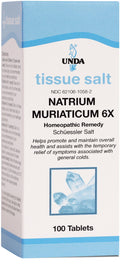 UNDA Natrium Muriaticum 6X (Salt) – Homeopathic Remedy | 100 Tablets