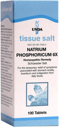 UNDA Natrium Phosphoricum 6X Salt - Homeopathic Remedy for Mild Indigestion (100 Tablets)