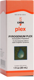 UNDA Pyrogenium Plex | Homeopathic Remedy for Sinus & Nasal Congestion | 1 fl oz
