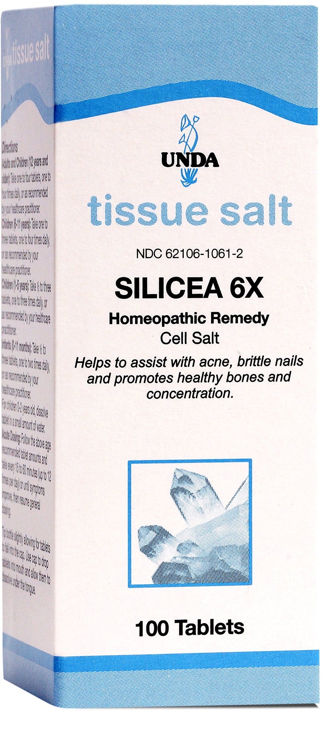 UNDA Silicea 6X Salt – Homeopathic Remedy for Acne & Brittle Nails | 100 Tablets