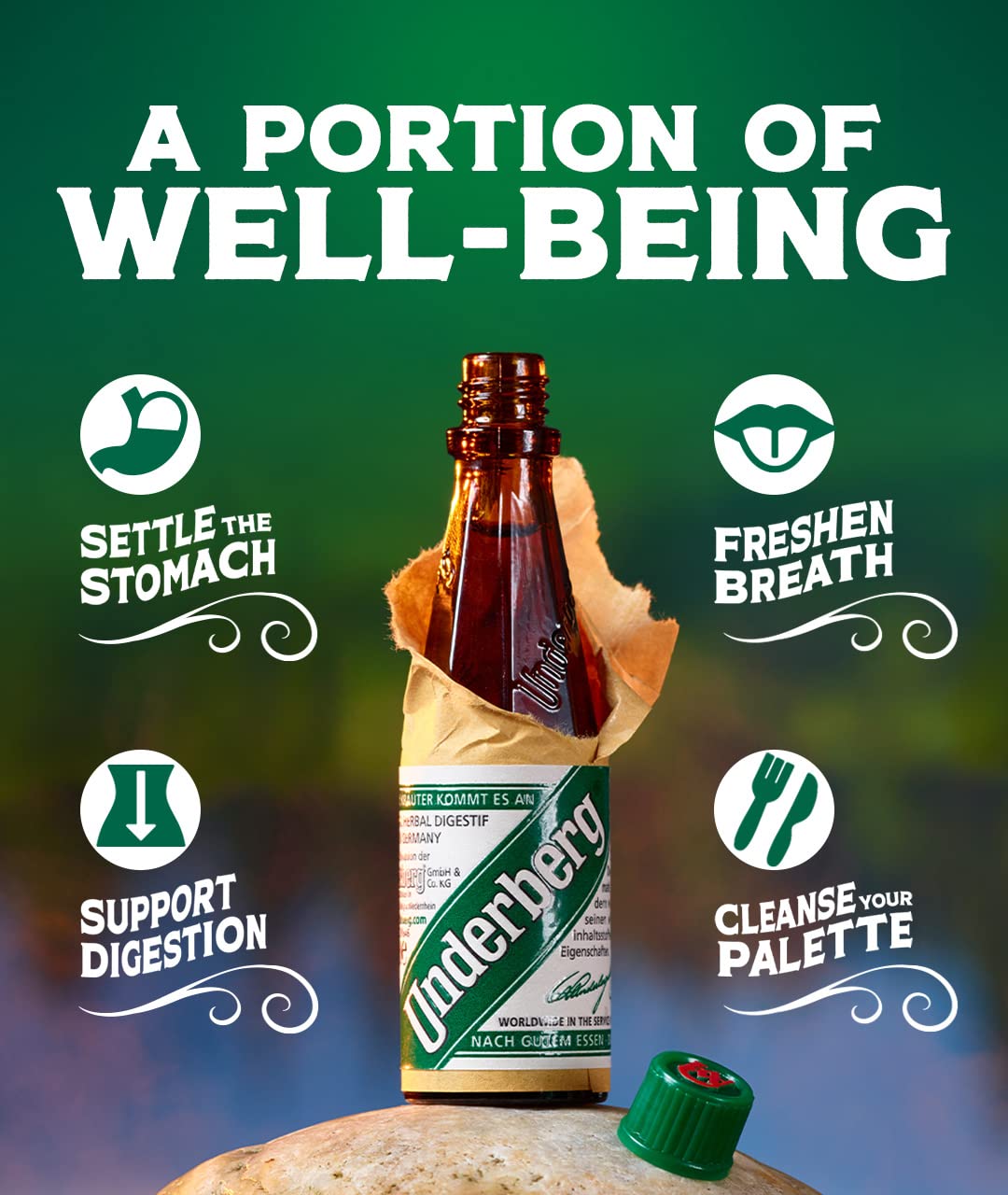 Underberg Full Case – 120 Bottles Herbal Digestive Bitters in 12-Pack Cardboard Case