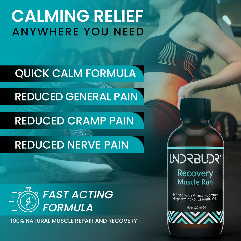 UNDRBUDR Post-Activity Recovery Muscle Rub Oil – Arnica & Comfrey | 4oz