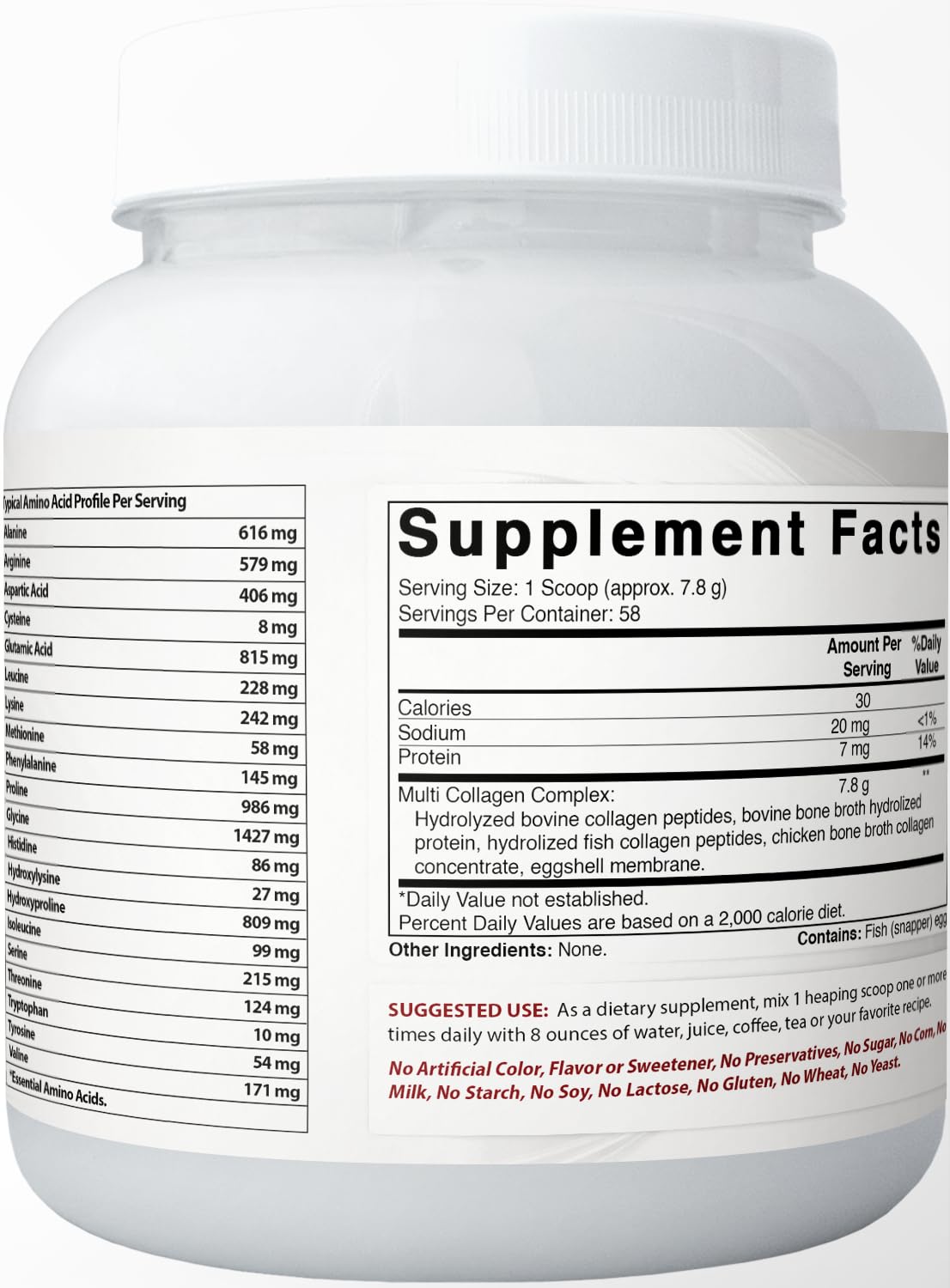 Best Naturals Multi Collagen Peptides Powder - Unflavored, 1 lb, Grass Fed