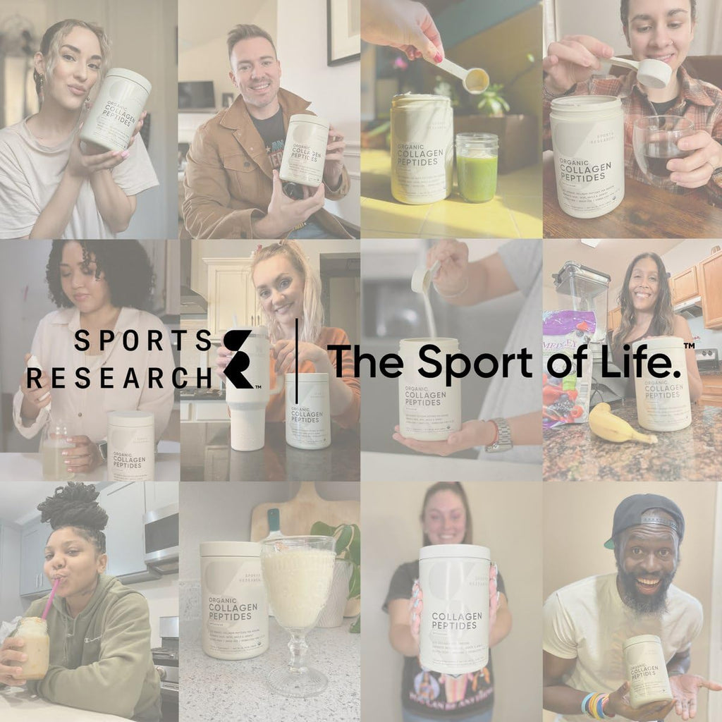 Sports Research® Multi Collagen Protein Powder – Food-Sourced Peptides (I, II, III, V, X) with Hyaluronic Acid & Vitamin C – Gluten Free, Non-GMO, 30 Servings (Unflavored)
