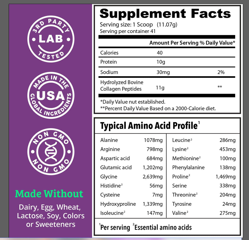 Dr. Matthew Hydrolyzed Collagen Peptides Powder – Unflavored, Grass-Fed, Type 1 & 3 (Hair, Skin, Joints)