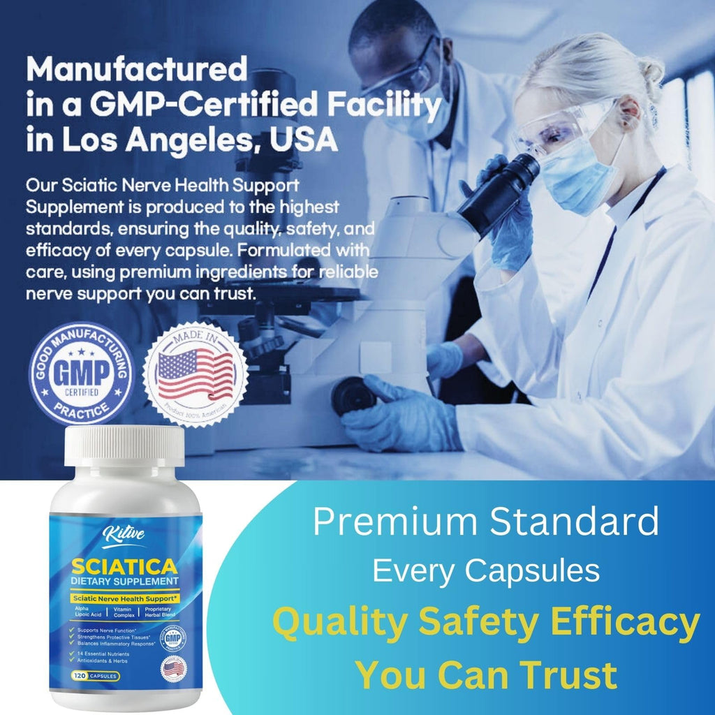 Sciatic Nerve Relief – Advanced Support, 120 Capsules, USA Made, Unflavored