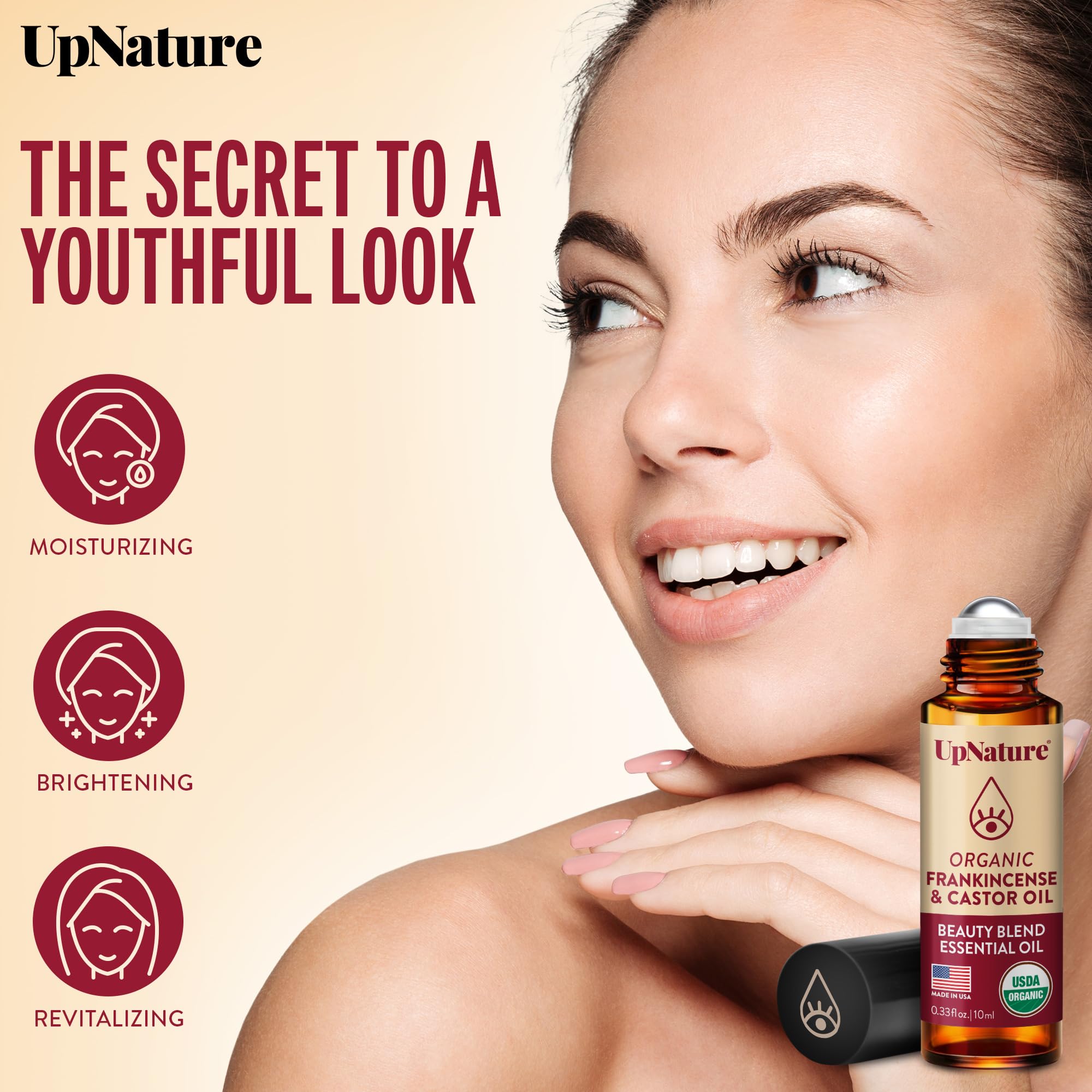 UpNature Organic Castor Oil & Frankincense Eye Roller – 100% Organic Face Care
