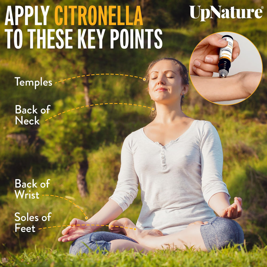 UpNature Citronella Oil Roll-On – 100% Natural Citronella Essential Oil for Skin | Camping Essentials